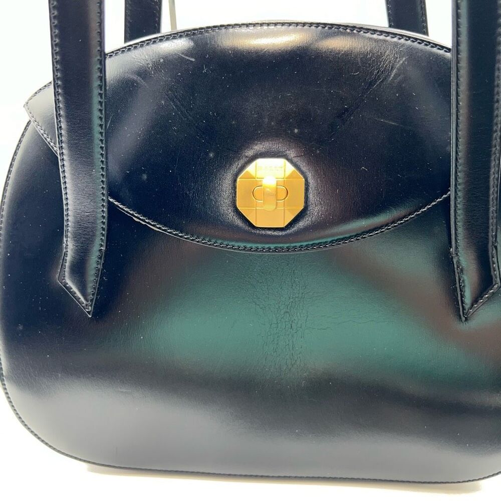 Bally Vintage Structured Lambskin Bag with Brushed Gold Turn Lock Closure - Picture 14 of 14